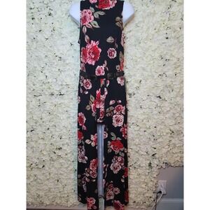 Venus Maxi Romper/ Shorts SZ MD Halter, Belted, Floral Red NWT, Cruise Wear